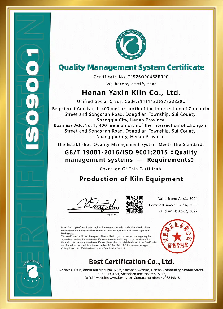 ISO 9001 Quality Management System Certificate