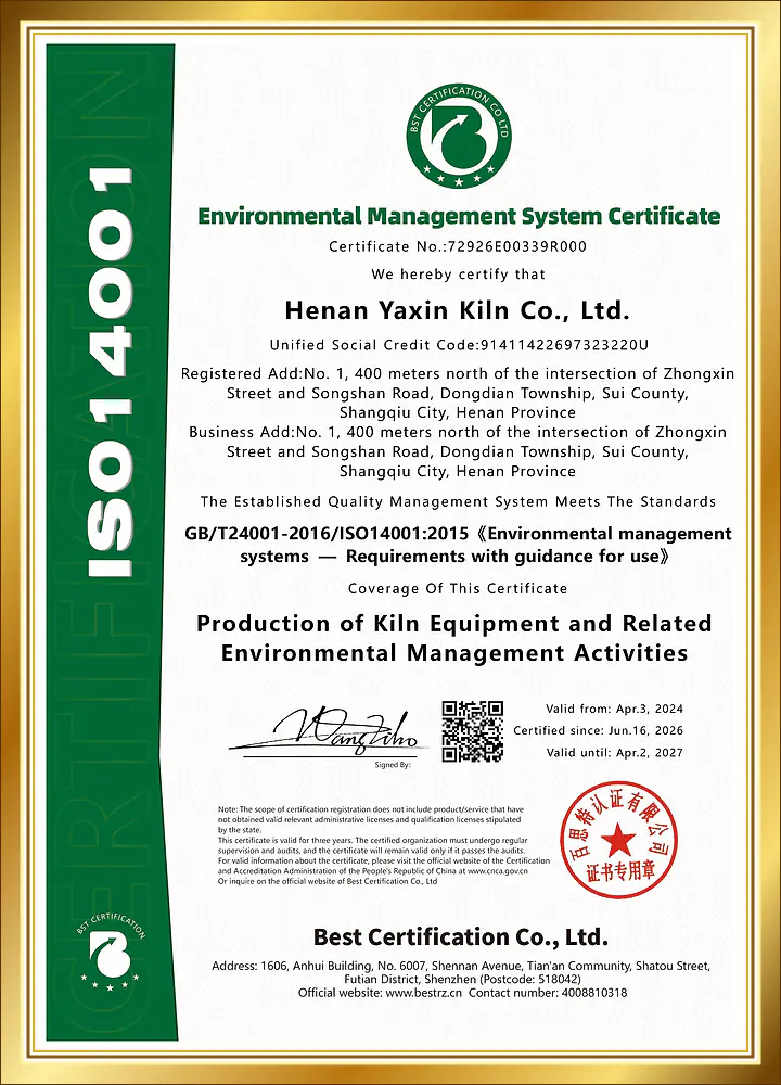 ISO 14001 Environmental Management System Certificate