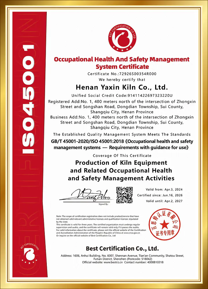 ISO 45001 Occupational Health and Safety Management System Certificate