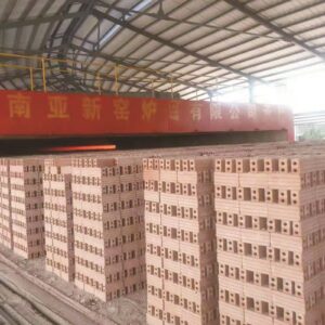 Yaxin mobile rotary tunnel kiln operating at a brick production plant