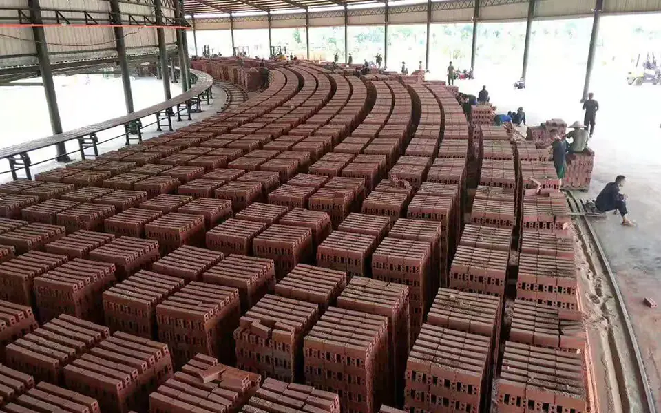 Annular brick-setting layout at the 11.8 m mobile tunnel kiln project in Lao Cai, Vietnam